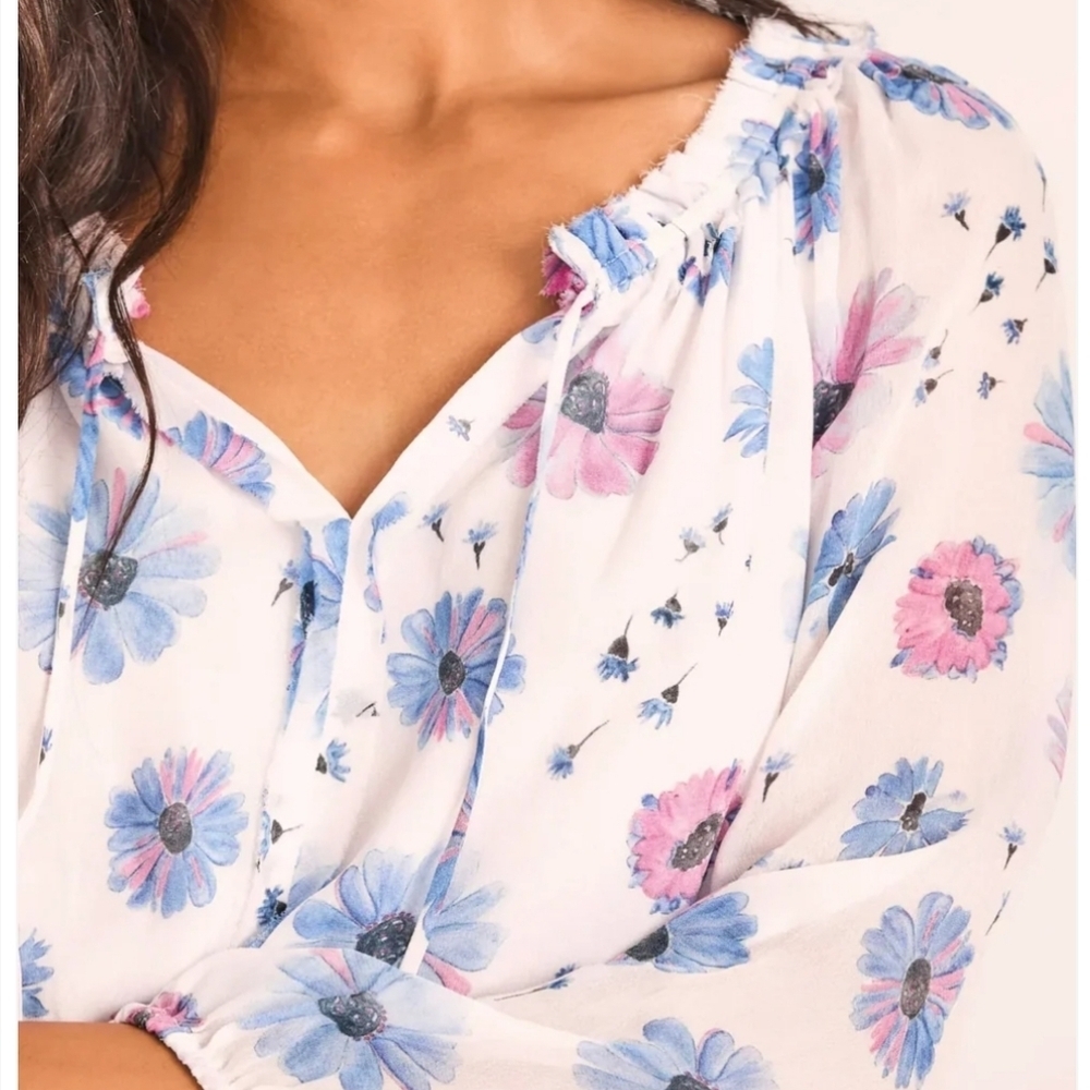 LoveShackFancy women's floral mini dress size large - Picture 2 of 10